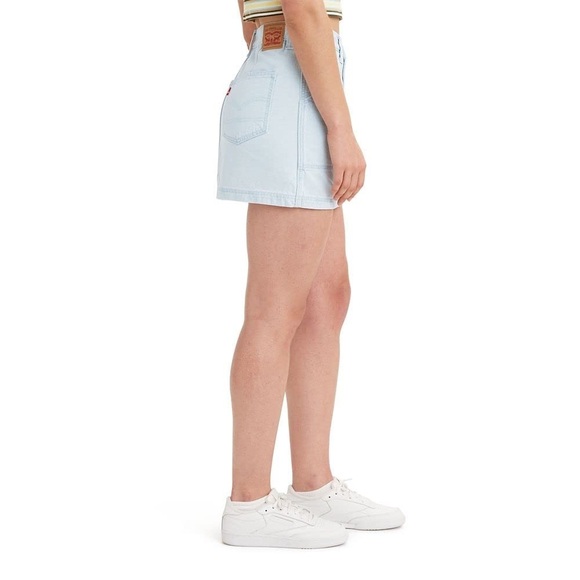 NWT Levi’s Mini High Waist jeans skirt Light Blue Denim size 28 - Picture 4 of 13